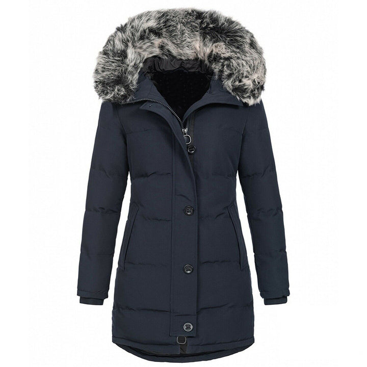 Damen Thermo-Parka mit taillierter Silhouette, Knopfleiste & abnehmbarer Kunstfellkapuze – Montévia
