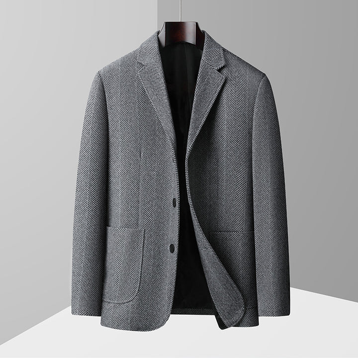 Herren eleganter Blazer mit klassischem Fischgrätmuster Echoarchiv