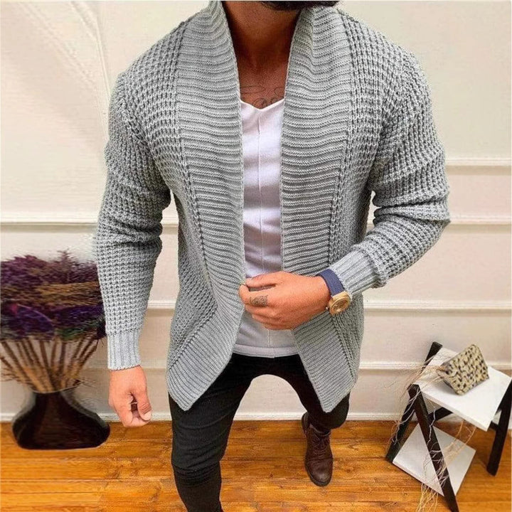 Herren Strickcardigan mit Schalkragen und strukturiertem Waffelmuster Echo Archiv