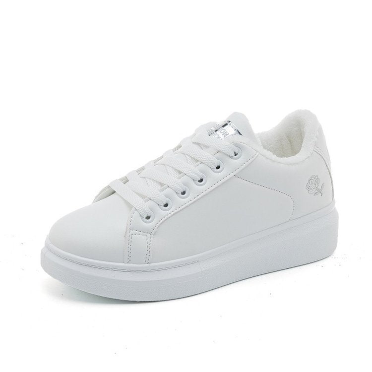 Damen nan urbaner Freizeit-Sneaker mit dezenter Rosenstickerei, erhöhtem Keilsohlenprofil und gepolstertem Komfortfußbett Echo Archiv