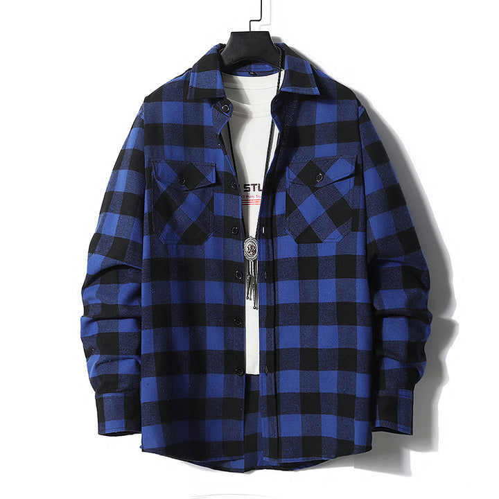 Herren Karo-Flanell-Hemdjacke mit Brusttaschen und relaxed Fit Echo Archiv