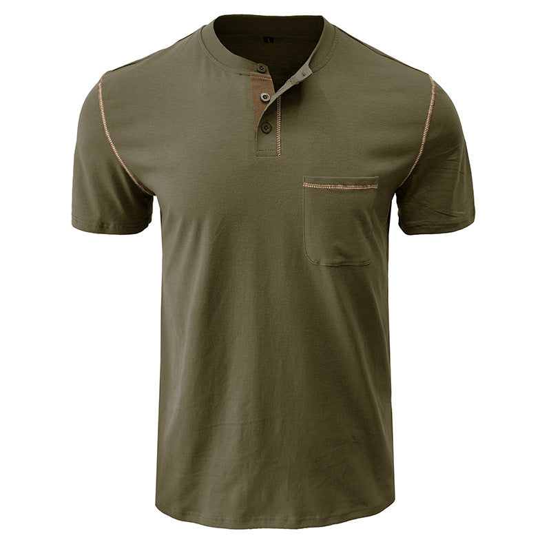 Herren Kurzarmshirt mit modischem Henley-Ausschnitt und praktischer Brusttasche Echoarchiv