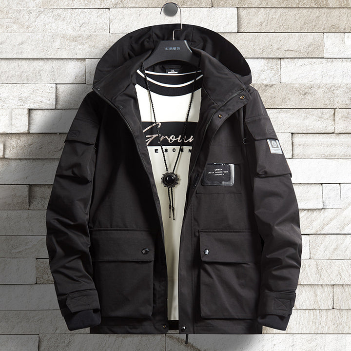 Herren Urbaner Tech-Parka mit Kapuze, Multifunktionstaschen und Thermoisolierung Echo Archiv