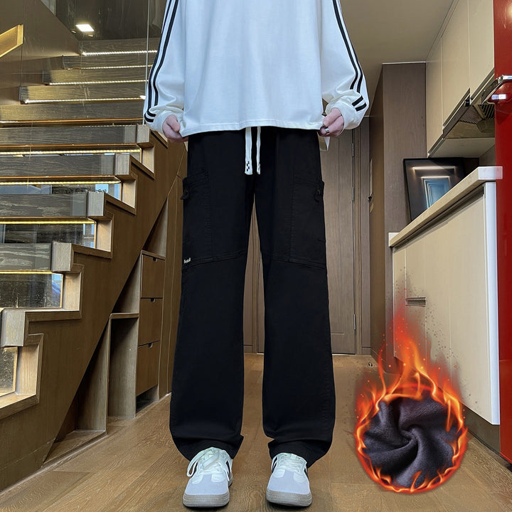 Herren Weite Cargo-Hose mit Thermofutter, Kordelbund & Utility-Taschen Echoarchiv