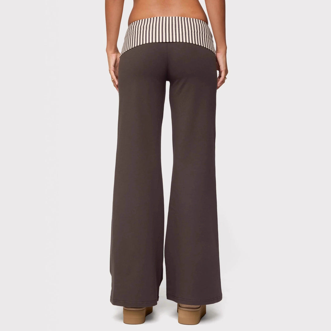 Damen Palazzo-Hose mit gestreiftem Bund und lässigem Schnitt Echo Archiv