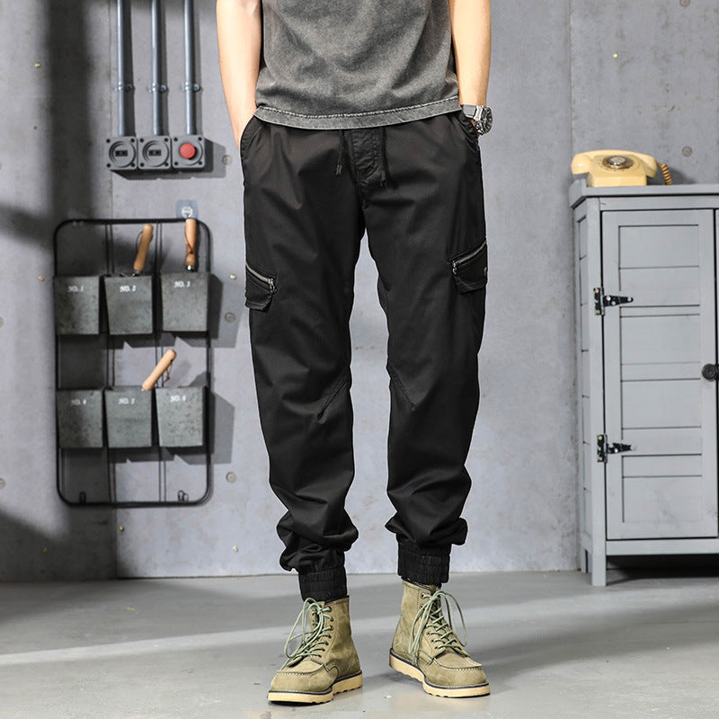 Herren Multifunktionale Cargo-Jogginghose mit Tunnelzugbund, Reißverschluss-Taschen und geripptem Knöchelbündchen Echo Archiv