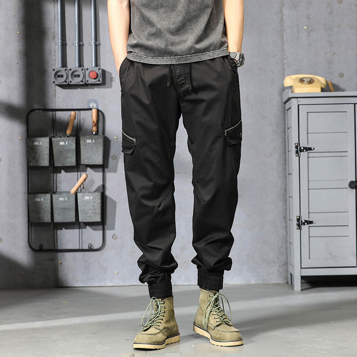Herren Multifunktionale Cargo-Jogginghose mit Tunnelzugbund, Reißverschluss-Taschen und geripptem Knöchelbündchen Echo Archiv
