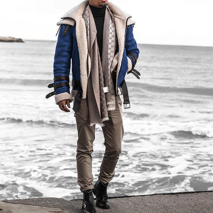 Herren Fliegerjacke mit luxuriösem Kunstfellfutter und modernen Akzenten Echoarchiv