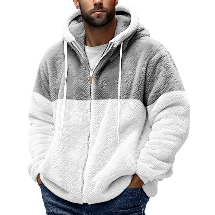 Herren kuschelige Fleecejacke mit Kapuze Echoarchiv