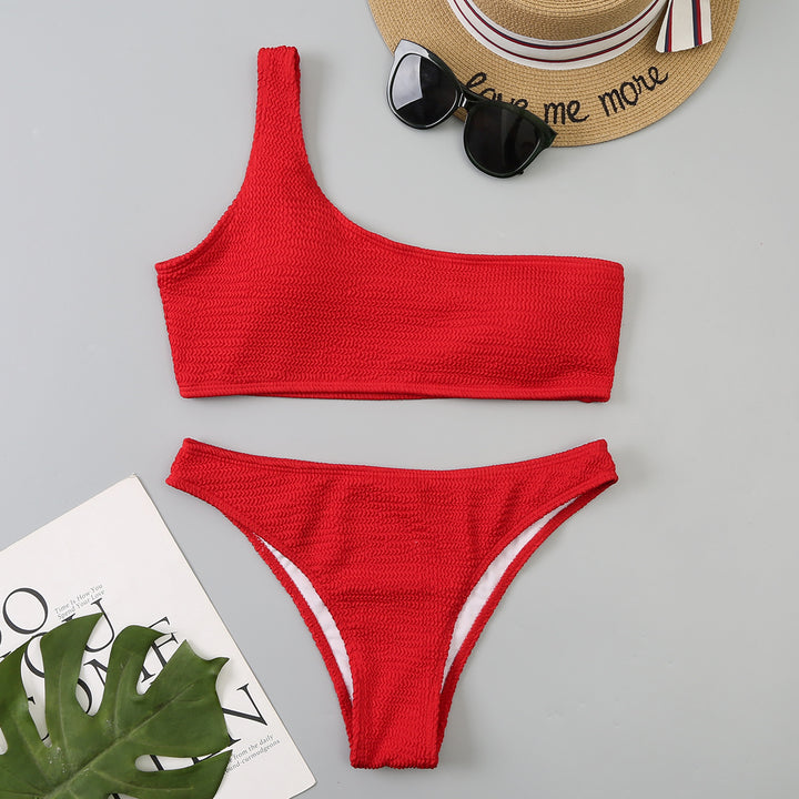 Damen asymmetrisches Bikini-Set mit Struktur Echo Archiv