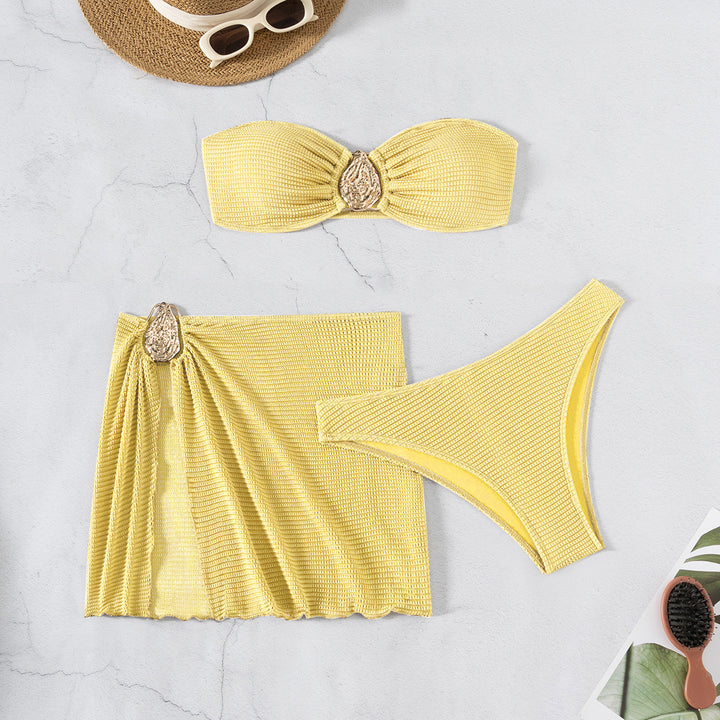 Damen Bandeau-Bikini-Set mit schickem Faltendetail Echo Archiv