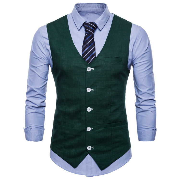Herren elegante Anzugweste mit praktischen Taschen und detailliertem Design Echoarchiv