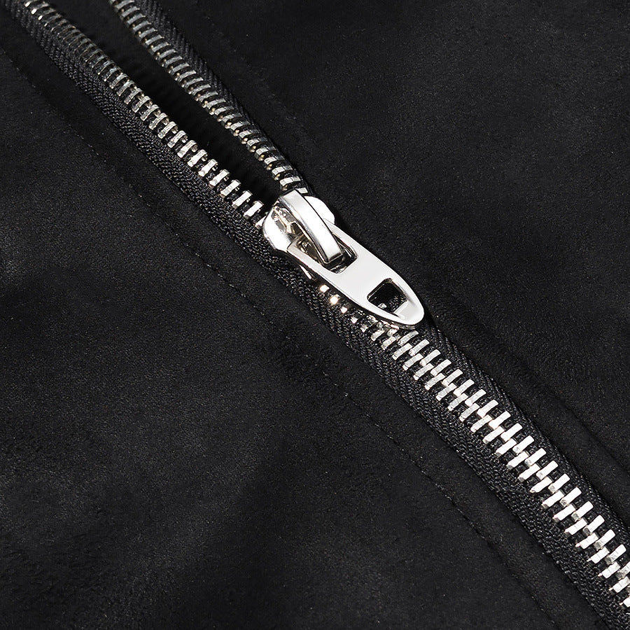 Damen Kurze Bikerjacke im Aviator-Look mit Kunstfellkragen und asymmetrischem Reißverschluss Echoarchiv
