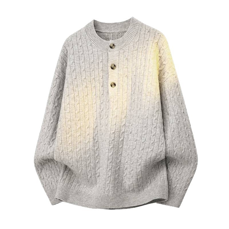 Herren Strickpullover mit Knopfdetails und strukturierter Oberfläche Echoarchiv