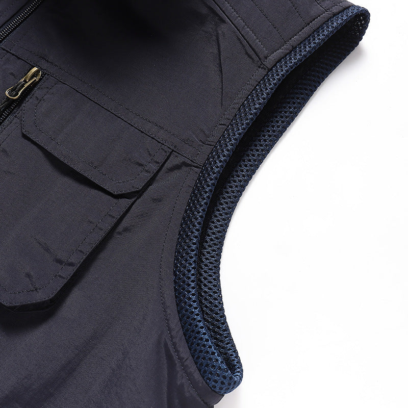 Herren Multifunktionale Outdoor-Utility‑Weste mit Mesh‑Innenfutter und Mehrfachtaschen Echoarchiv