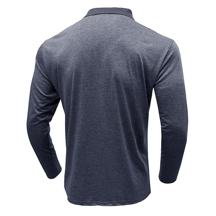 Herren Langarm Poloshirt mit modernem Streifenmuster und komfortablem Schnitt Echoarchiv