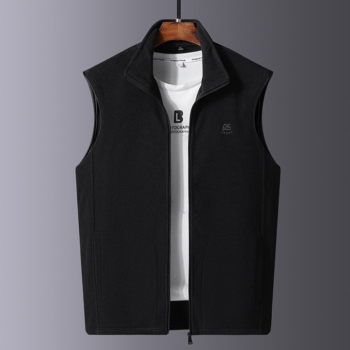 Herren Leichte Microfleece-Outdoorweste mit hochschließendem Stehkragen und verdecktem Reißverschluss Echoarchiv