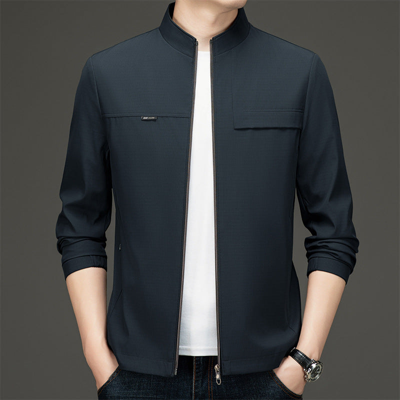 Herren elegante und sportliche Übergangsjacke mit Stehkragen Echoarchiv