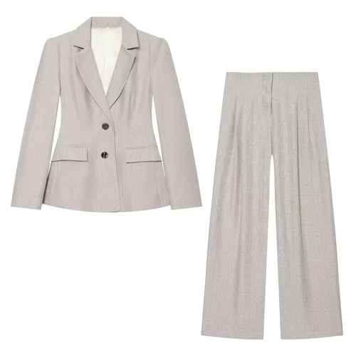 Damen Taillierter Zweiknopf-Blazer mit Pattentaschen und feiner Struktur Echo Archiv