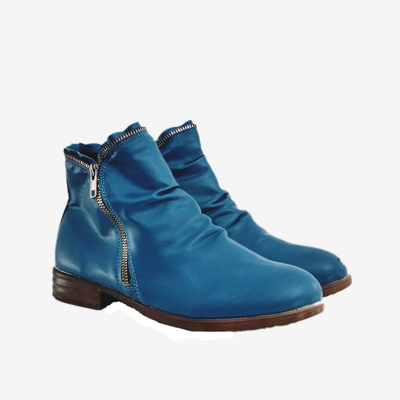 Damen Slouch‑Ankleboots mit dekorativem Reißverschluss und niedrigem Blockabsatz Echo Archiv