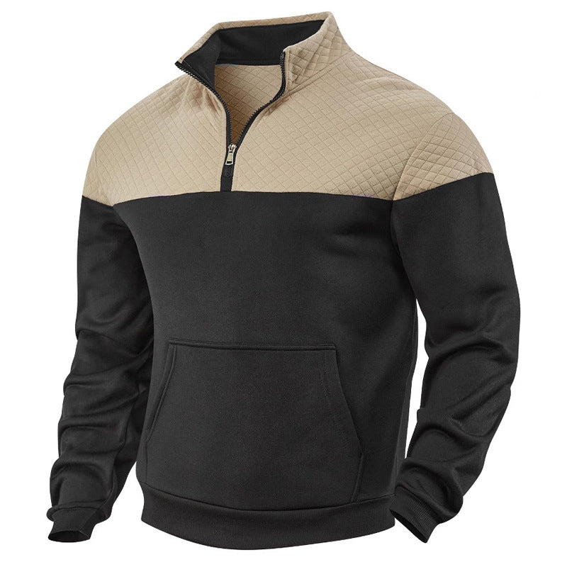Herren lässiger Sweatpullover mit halbem Reißverschluss und gepolstertem Oberteil Echoarchiv