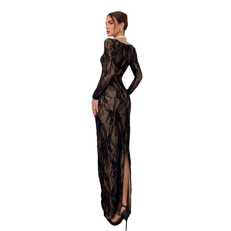 Damen Spitzenkleid mit langem Arm und luxuriösen Details Echo Archiv