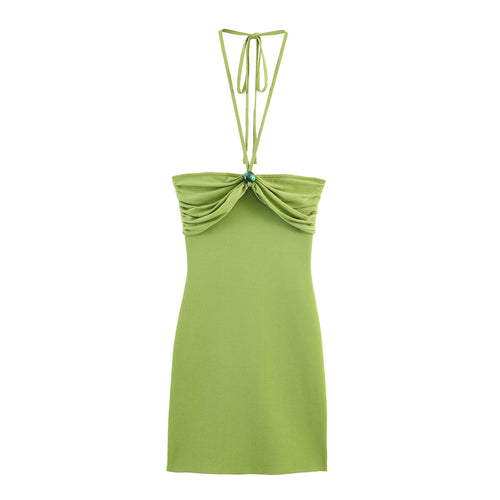 Damen Minikleid mit raffinierten Rüschendetails und schickem Halterneck Echo Archiv