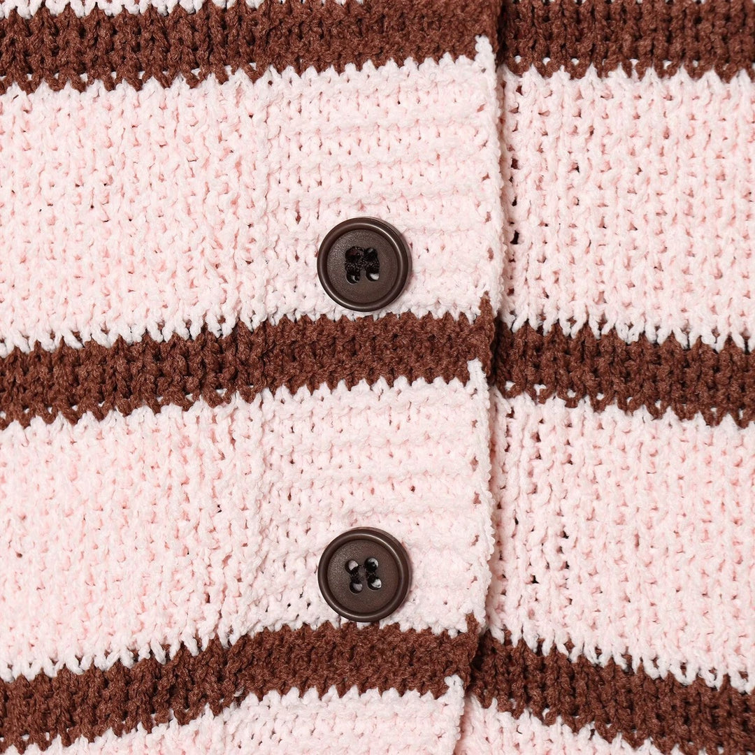 Damen Kurzarm Strickjacke mit Streifenmuster Echo Archiv