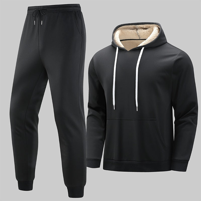 Herren Gefüttertes Freizeit-Set aus Kapuzenpullover mit Teddyfutter‑Kapuze & Thermo-Jogginghose Echo Archiv