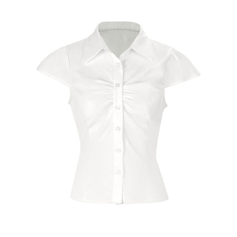 Damen elegante Bluse mit Raffung und schickem Kragen Echo Archiv