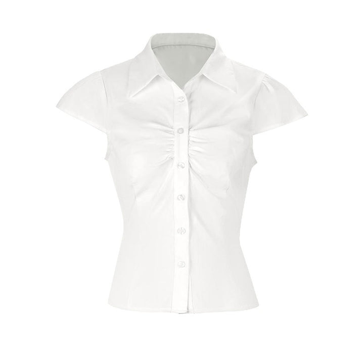 Damen elegante Bluse mit Raffung und schickem Kragen Echo Archiv