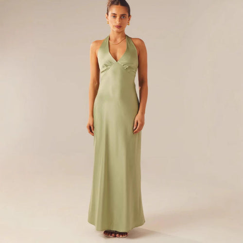 Damen Elegantes Wickelkleid mit V-Ausschnitt und schmalem, fließendem Schnitt Echoarchiv