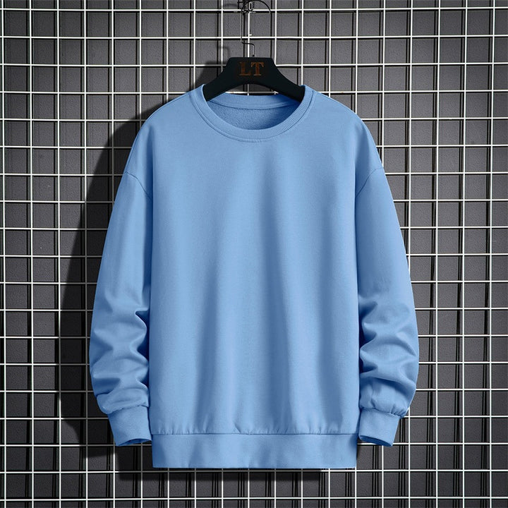 Herren Schlichtes Oversize Rundhals‑Sweatshirt aus schwerer Baumwollmischung mit gerippten Bündchen Echoarchiv