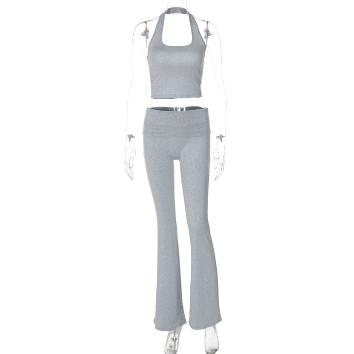 Damen Sportliches Set mit Haltertop und Flared Pants Echo Archiv