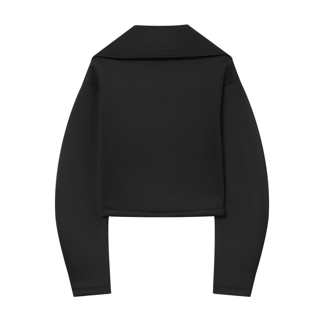 Damen Kurz geschnittene Boxy-Jacke mit überlappendem Stehkragen und wasserdichtem Reißverschluss Echo Archiv