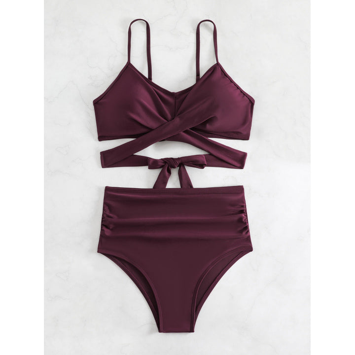 Damen Bikiniset mit hohem Bund und geknotetem Oberteil Echo Archiv