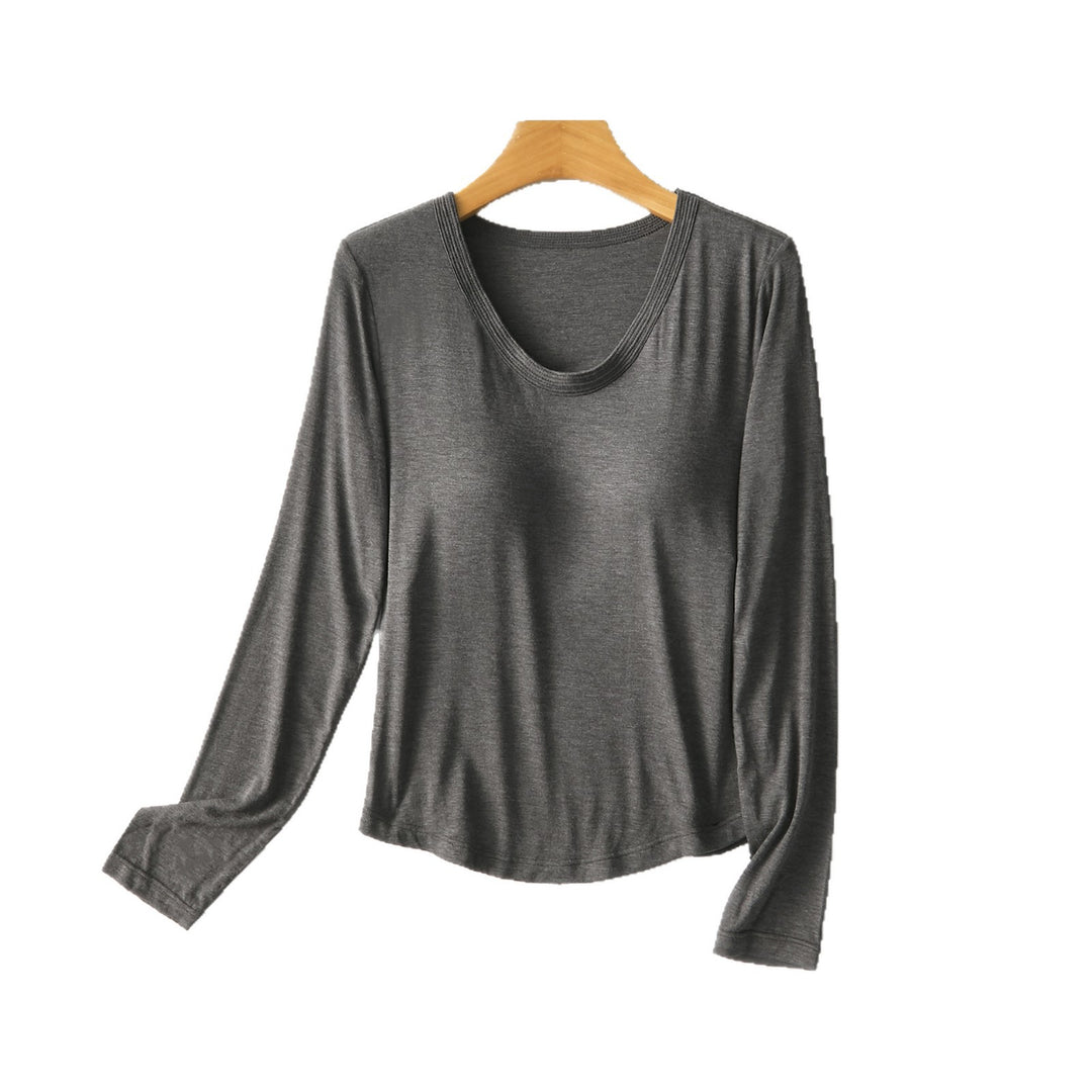 Damen Figurschmeichelndes Langarmshirt mit tiefem V-Ausschnitt Echo Archiv