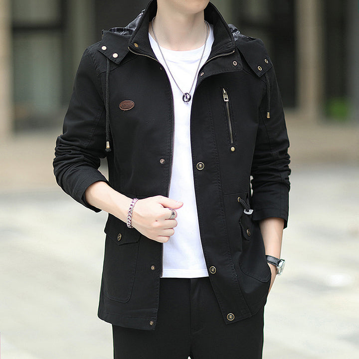 Herren Kapuzen-Canvas-Parka im Urbanen Utility-Design Echoarchiv