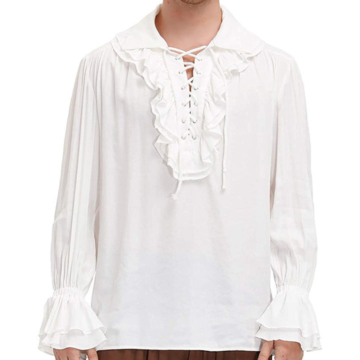 Herren lässiges Kurzarmshirt mit geschnürter V-Kehle, kurzem Stehkragen und weichem Baumwollmix – Marzano