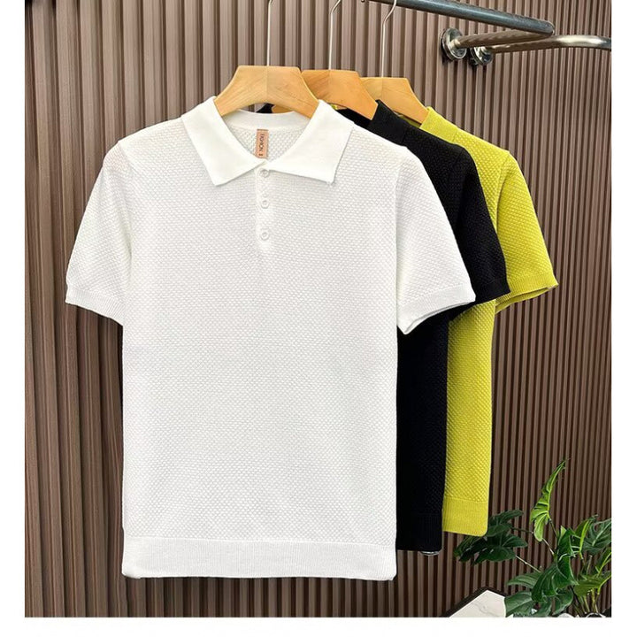 Herrenmode Poloshirt mit kurzen Ärmeln und Struktur Echo Archive