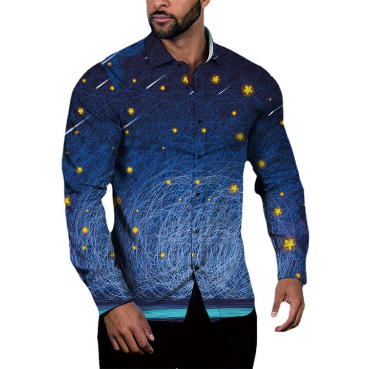 Herren Langarmhemd mit modernem Boucle-Muster und stilvollem Schnitt Echoarchiv