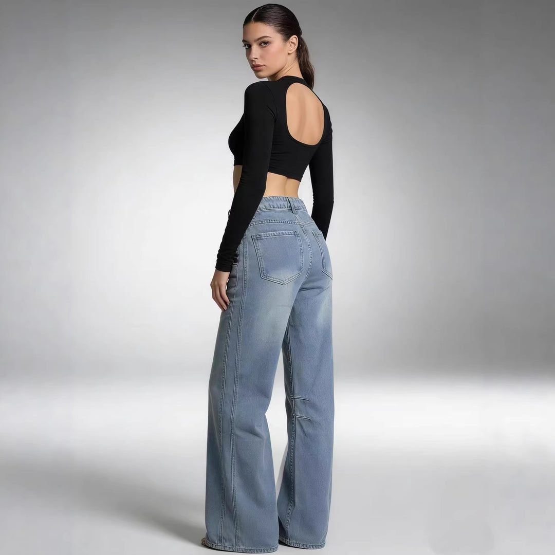 Damen nan schlichtes langarm-Feinstrickshirt mit Rundhalsausschnitt, leicht taillierter Silhouette und elastischem Tragekomfort Echo Archiv