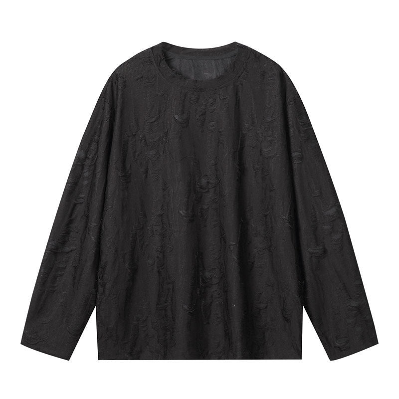 Herren Oversize-Sweatshirt mit ausgefranstem Look und strukturierter Rippoptik Echo Archiv