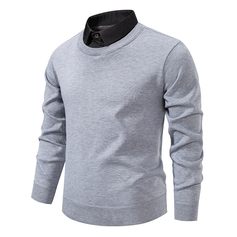 Herren nan Feinstrickpullover mit integriertem Hemdkragen und schmaler Silhouette Echo Archiv