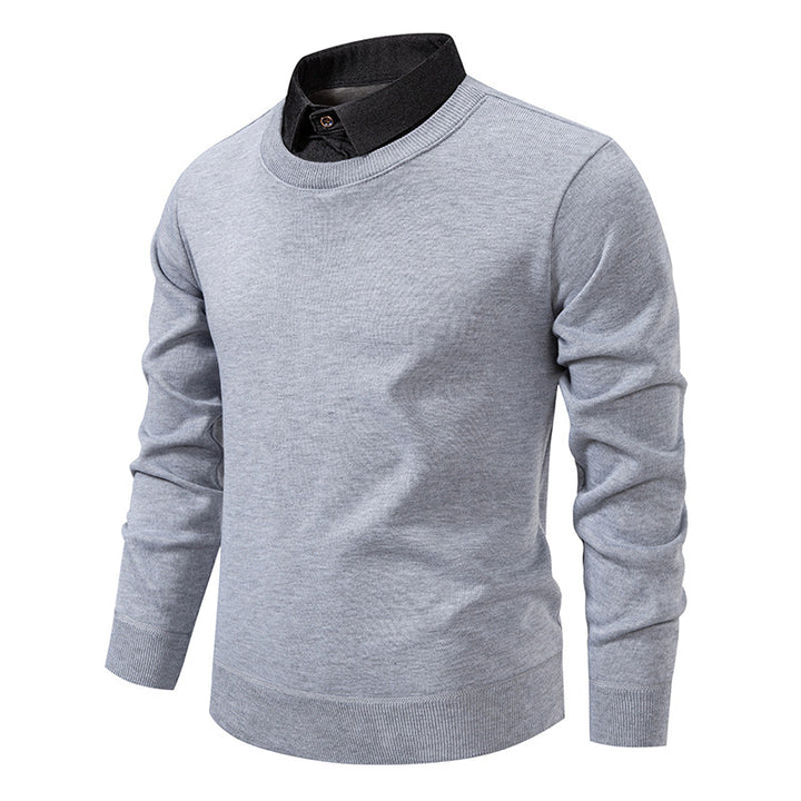 Herren nan Feinstrickpullover mit integriertem Hemdkragen und schmaler Silhouette Echo Archiv
