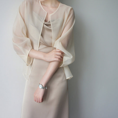 Damen Elegante Chiffonjacke mit weit ausgestellten Ärmeln Echoarchiv