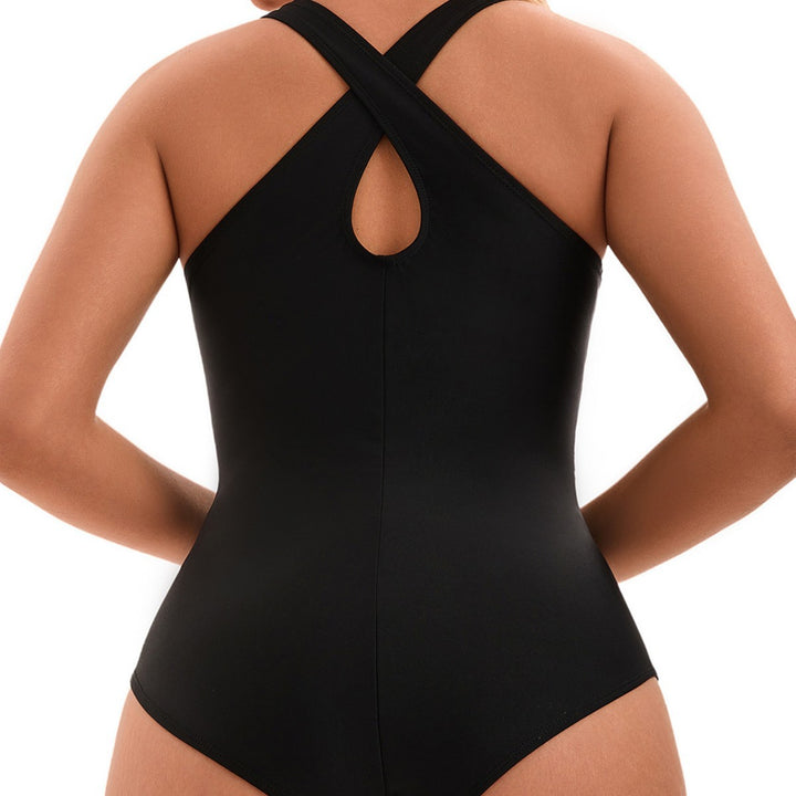 Damen Eleganter Einteiler mit V-Ausschnitt und gezielten Raffungen Echo Archiv