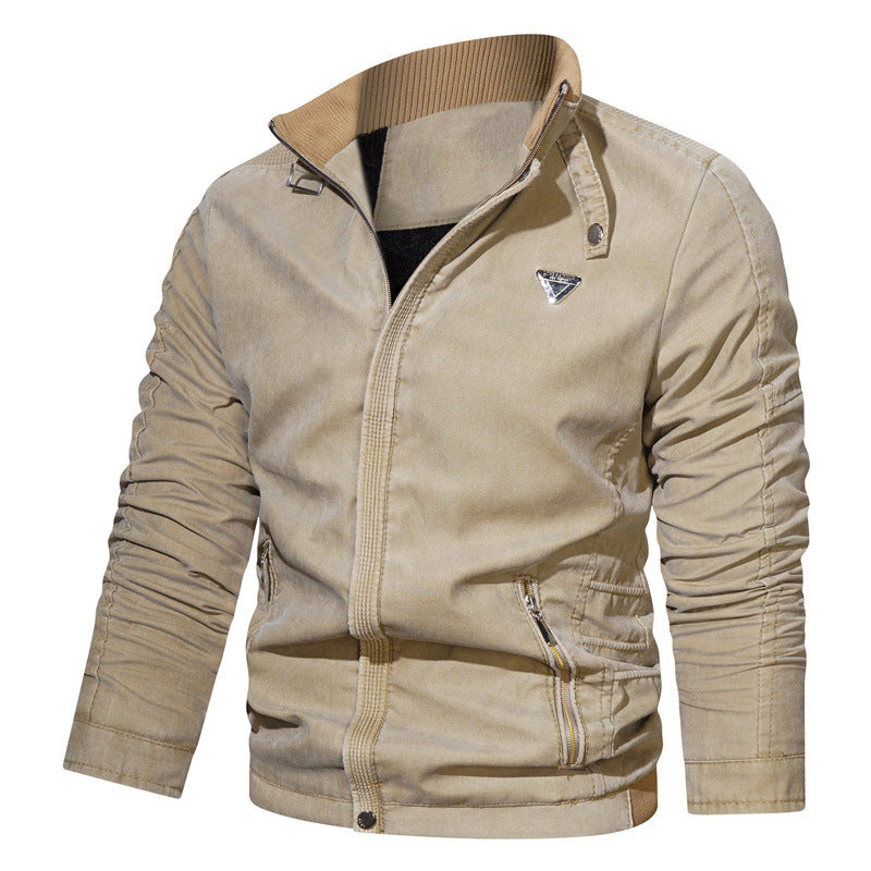 Herren Mikrofaser-Canvas-Blouson im Pilotenstil mit gerafften Ärmeln und verdeckten Reißverschlüssen Echoarchiv