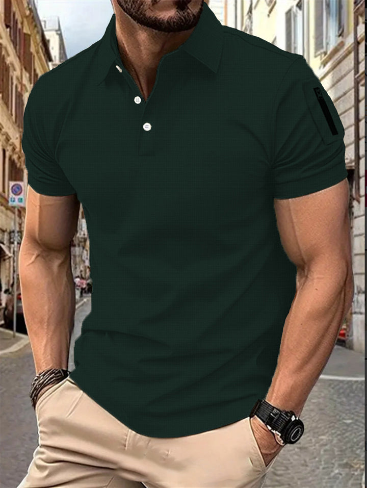 Herren Poloshirt mit modernem Muster Echoarchiv