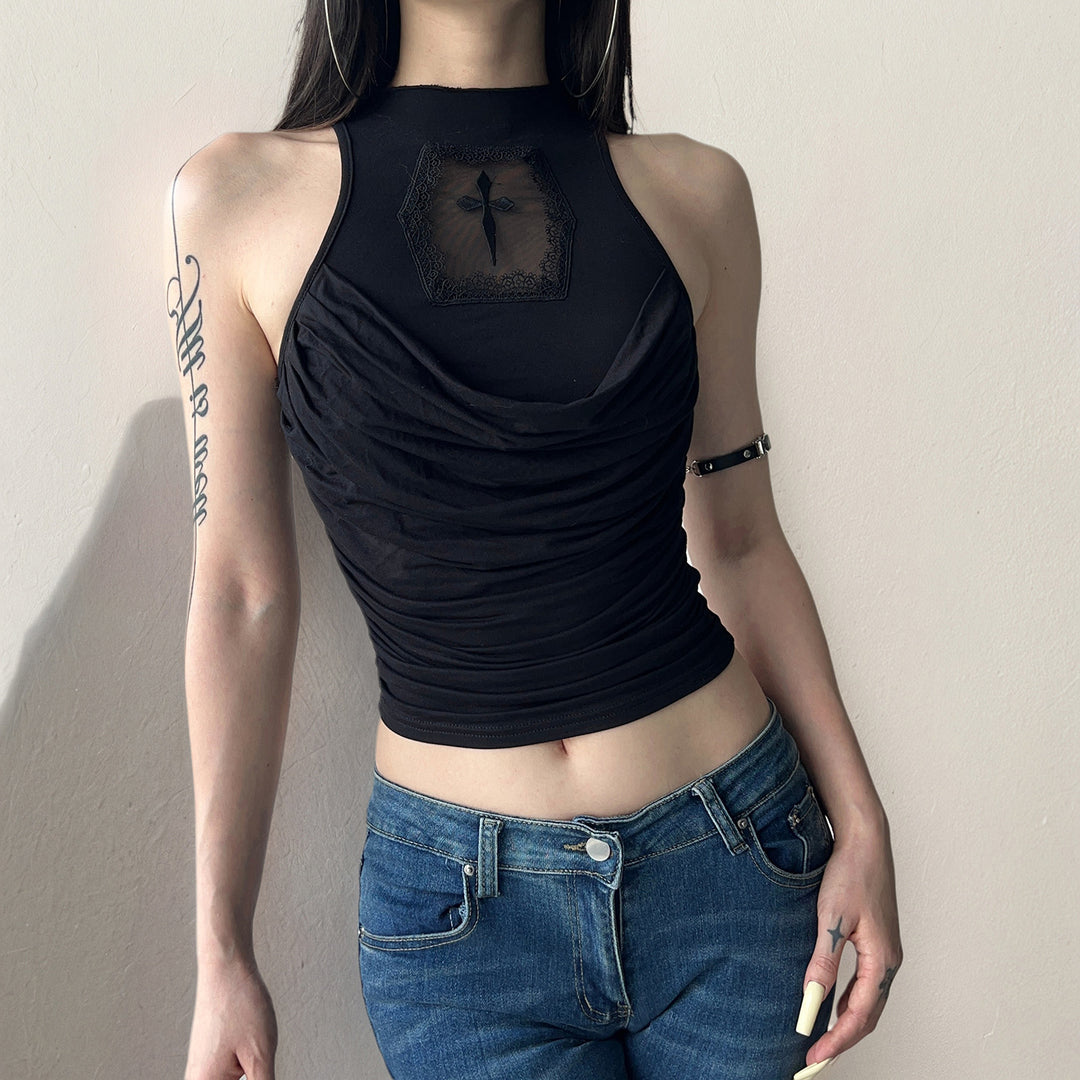 Damen elegantes Tanktop mit verspieltem Rückendetail Echo Archiv